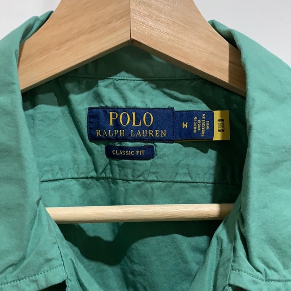 Polo Green Short Sleeve Button Down Shirt - Picture 3 of 4